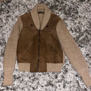 Philps International Tan Suede Leather Pure Wool